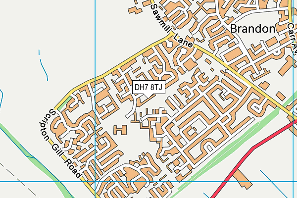 DH7 8TJ map - OS VectorMap District (Ordnance Survey)