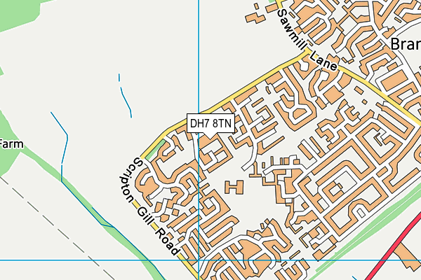 DH7 8TN map - OS VectorMap District (Ordnance Survey)