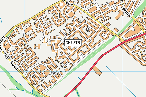 DH7 8TR map - OS VectorMap District (Ordnance Survey)