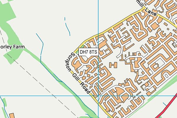 DH7 8TS map - OS VectorMap District (Ordnance Survey)