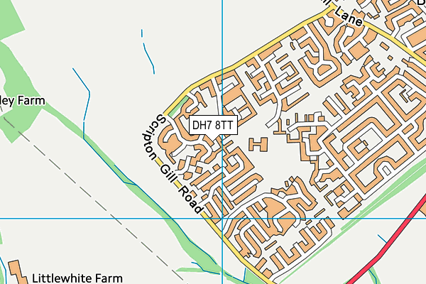 DH7 8TT map - OS VectorMap District (Ordnance Survey)