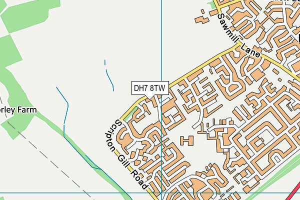 DH7 8TW map - OS VectorMap District (Ordnance Survey)