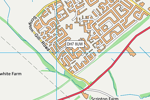 DH7 8UW map - OS VectorMap District (Ordnance Survey)