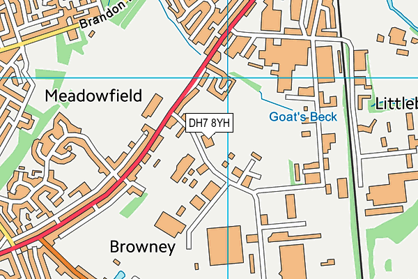 DH7 8YH map - OS VectorMap District (Ordnance Survey)