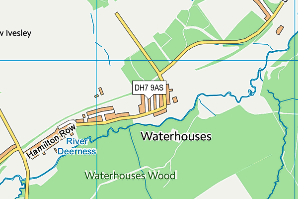 DH7 9AS map - OS VectorMap District (Ordnance Survey)