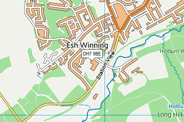 Esh Winning Primary School map (DH7 9BE) - OS VectorMap District (Ordnance Survey)
