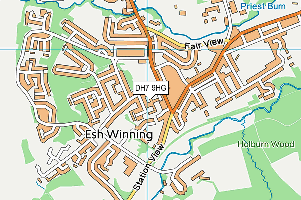 DH7 9HG map - OS VectorMap District (Ordnance Survey)