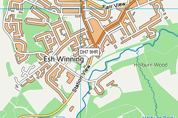 DH7 9HR map - OS VectorMap District (Ordnance Survey)