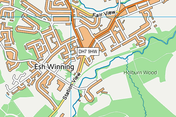 DH7 9HW map - OS VectorMap District (Ordnance Survey)