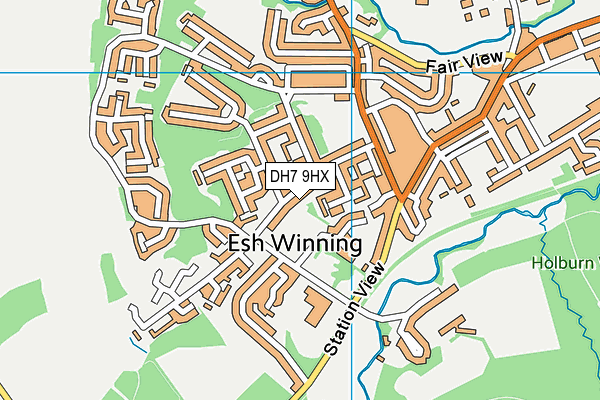 DH7 9HX map - OS VectorMap District (Ordnance Survey)