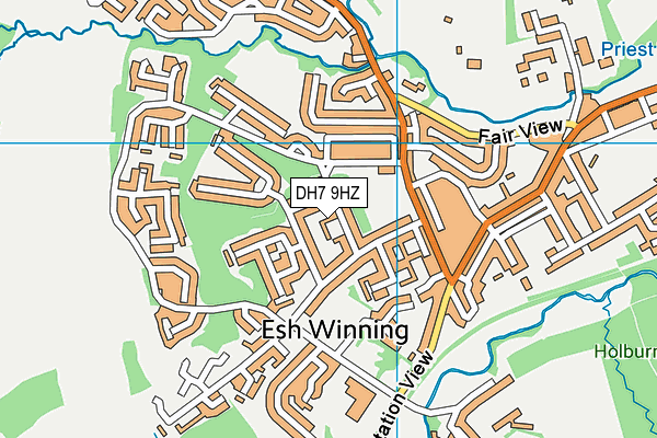 DH7 9HZ map - OS VectorMap District (Ordnance Survey)