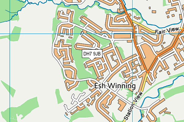DH7 9JB map - OS VectorMap District (Ordnance Survey)