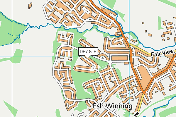 DH7 9JE map - OS VectorMap District (Ordnance Survey)