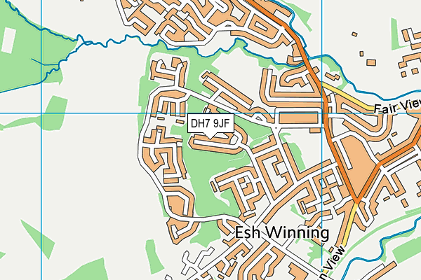 DH7 9JF map - OS VectorMap District (Ordnance Survey)