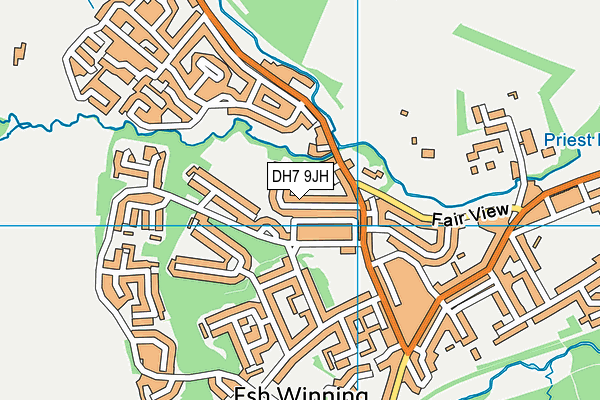 DH7 9JH map - OS VectorMap District (Ordnance Survey)
