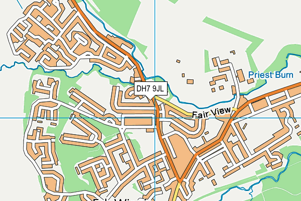 DH7 9JL map - OS VectorMap District (Ordnance Survey)