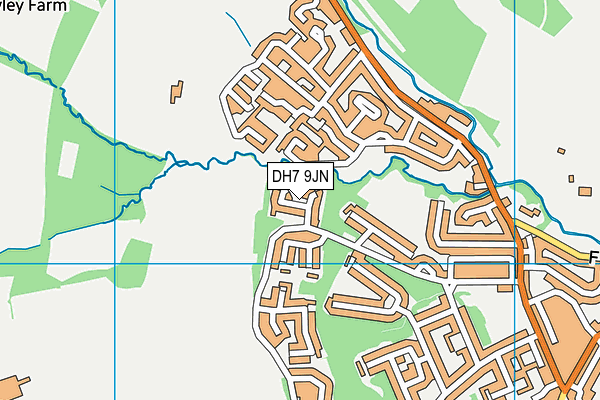 DH7 9JN map - OS VectorMap District (Ordnance Survey)