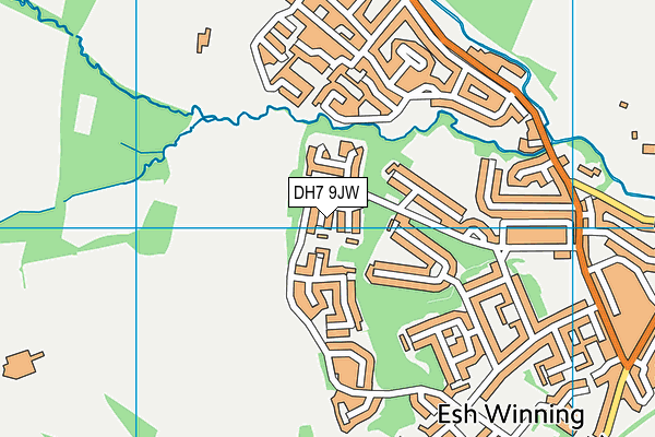 DH7 9JW map - OS VectorMap District (Ordnance Survey)