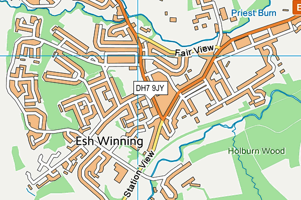 DH7 9JY map - OS VectorMap District (Ordnance Survey)