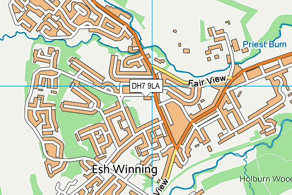 DH7 9LA map - OS VectorMap District (Ordnance Survey)