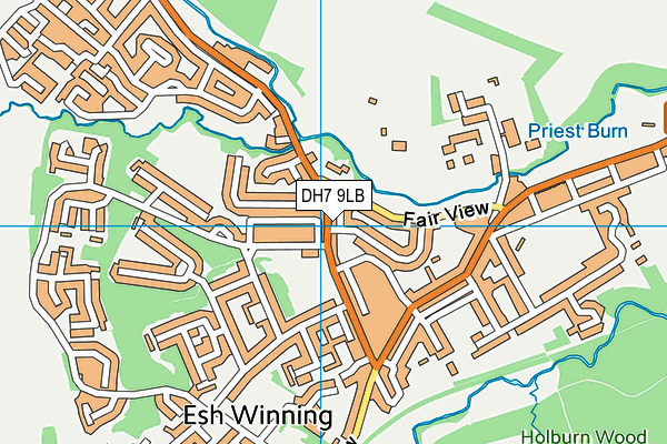 DH7 9LB map - OS VectorMap District (Ordnance Survey)