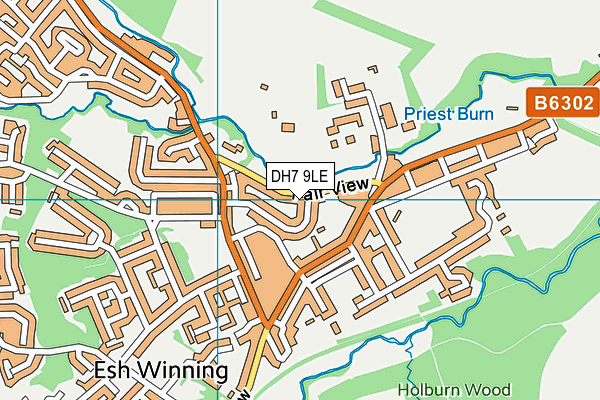 DH7 9LE map - OS VectorMap District (Ordnance Survey)