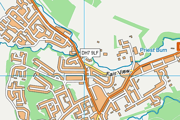 DH7 9LF map - OS VectorMap District (Ordnance Survey)