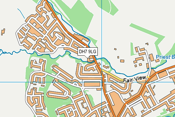 DH7 9LG map - OS VectorMap District (Ordnance Survey)