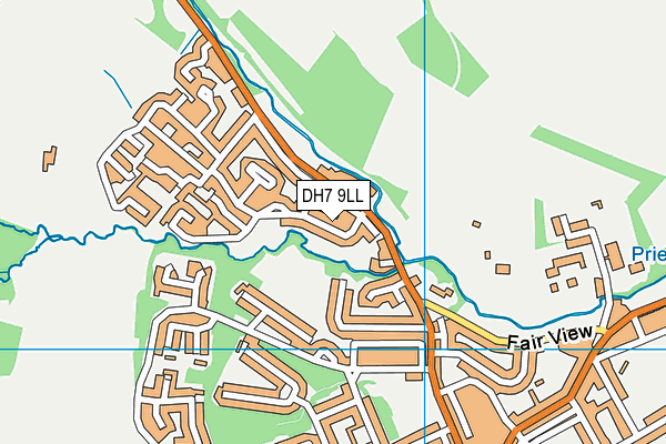 DH7 9LL map - OS VectorMap District (Ordnance Survey)