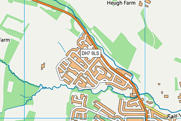 DH7 9LS map - OS VectorMap District (Ordnance Survey)