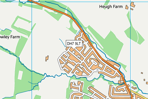 DH7 9LT map - OS VectorMap District (Ordnance Survey)