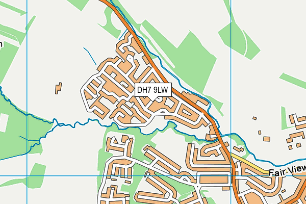 DH7 9LW map - OS VectorMap District (Ordnance Survey)