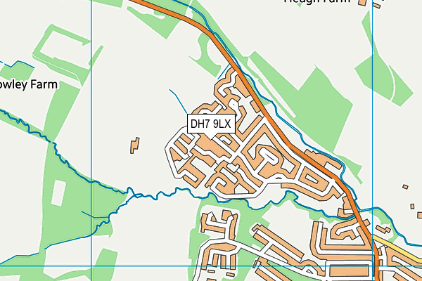 DH7 9LX map - OS VectorMap District (Ordnance Survey)
