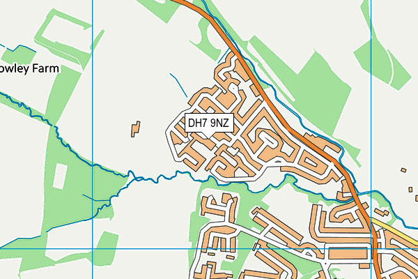 DH7 9NZ map - OS VectorMap District (Ordnance Survey)
