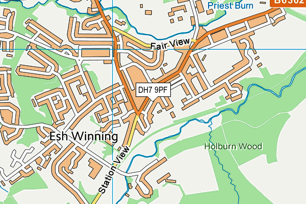 DH7 9PF map - OS VectorMap District (Ordnance Survey)