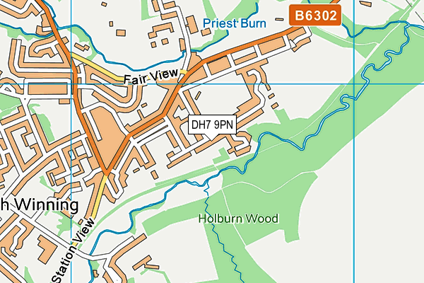 DH7 9PN map - OS VectorMap District (Ordnance Survey)
