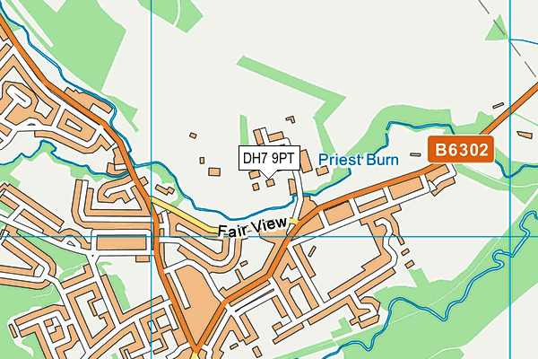 DH7 9PT map - OS VectorMap District (Ordnance Survey)