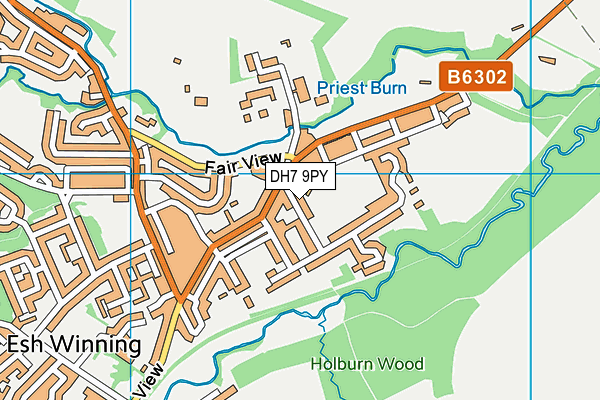 DH7 9PY map - OS VectorMap District (Ordnance Survey)
