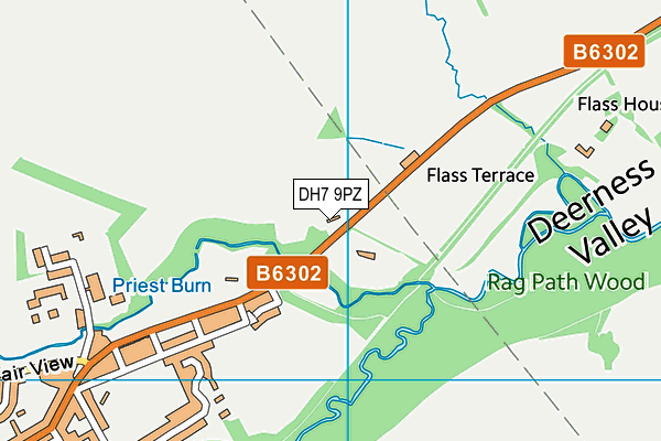 DH7 9PZ map - OS VectorMap District (Ordnance Survey)