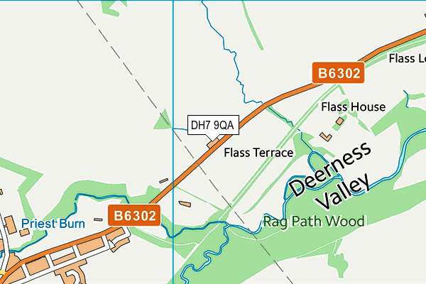 DH7 9QA map - OS VectorMap District (Ordnance Survey)