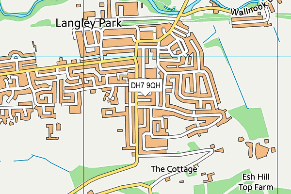 DH7 9QH map - OS VectorMap District (Ordnance Survey)