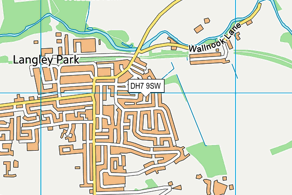 DH7 9SW map - OS VectorMap District (Ordnance Survey)