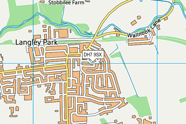 DH7 9SX map - OS VectorMap District (Ordnance Survey)
