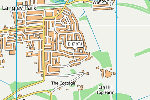 DH7 9TJ map - OS VectorMap District (Ordnance Survey)