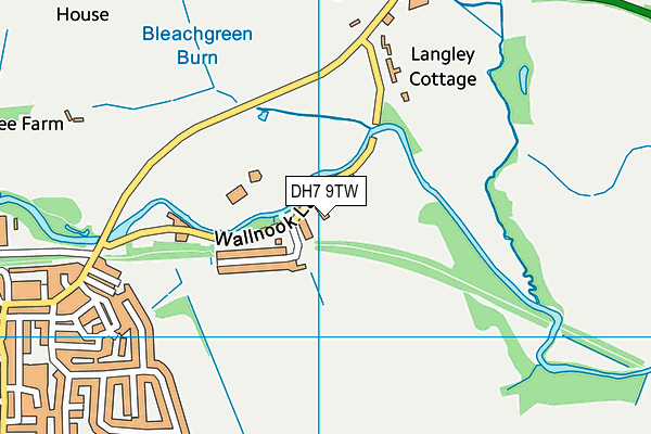 DH7 9TW map - OS VectorMap District (Ordnance Survey)