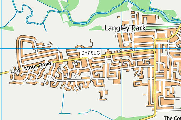 Langley Park Sports & Social Club map (DH7 9UG) - OS VectorMap District (Ordnance Survey)