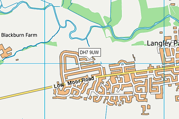 DH7 9UW map - OS VectorMap District (Ordnance Survey)