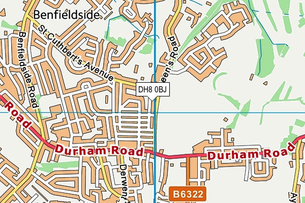 DH8 0BJ map - OS VectorMap District (Ordnance Survey)