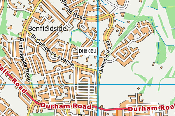DH8 0BU map - OS VectorMap District (Ordnance Survey)