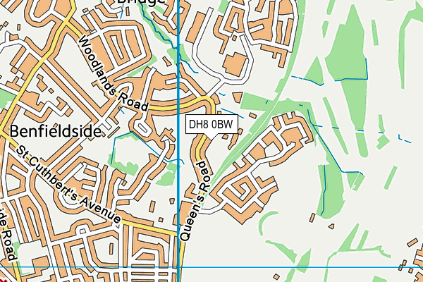 DH8 0BW map - OS VectorMap District (Ordnance Survey)